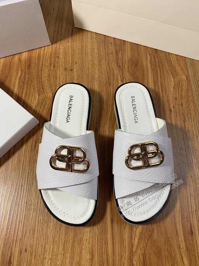 Balenciaga經典款男鞋 巴黎世家頂級版本男士夏季牛皮鞋面涼拖  hdbl1284